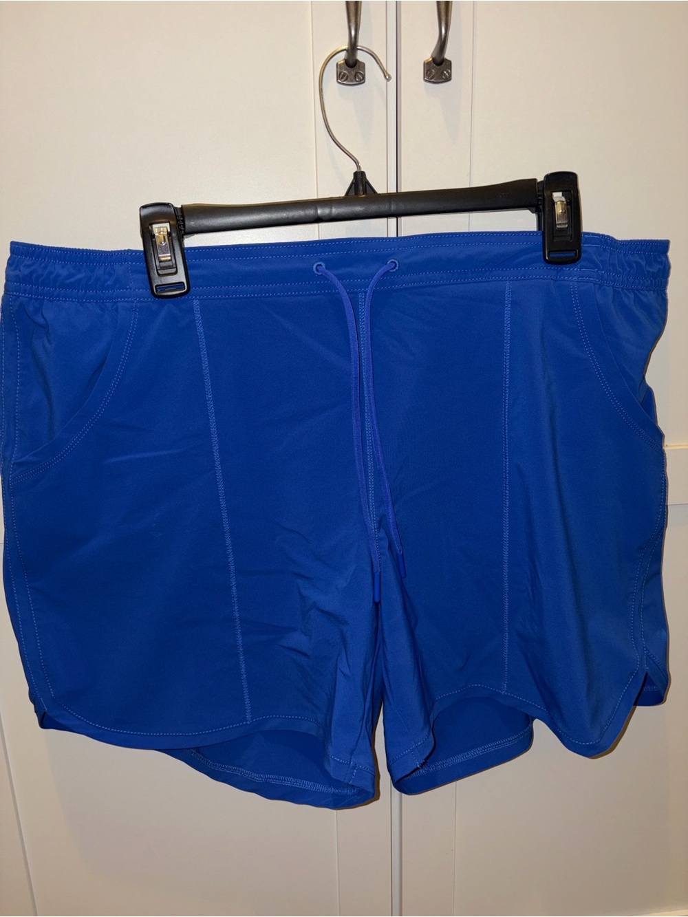 Lands' End Women's Drawstring Swim Athletic Shorts - Blue